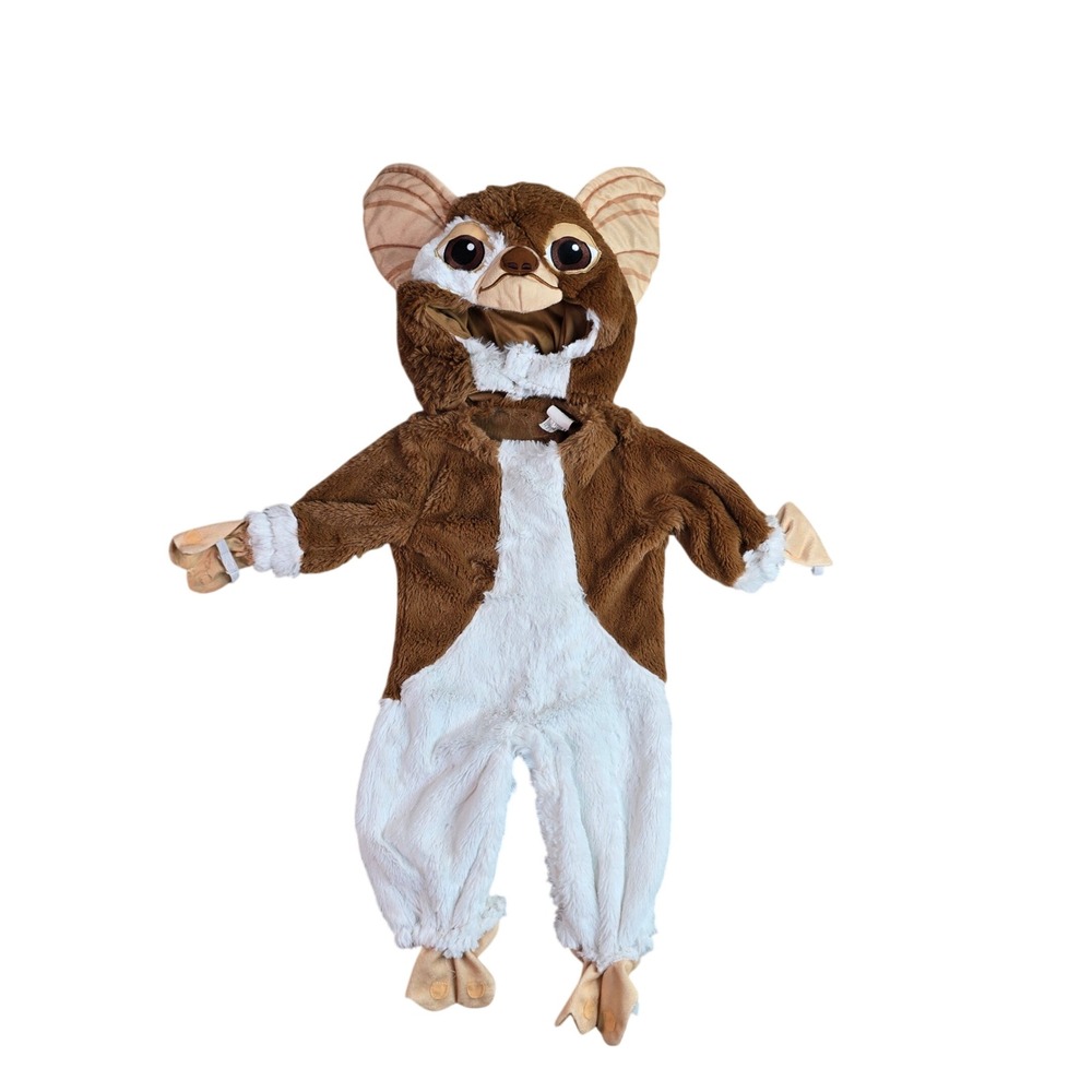 Gremlins Gizmo Infant Costume Plush Brown White 0-6 Months Halloween Jumpsuit